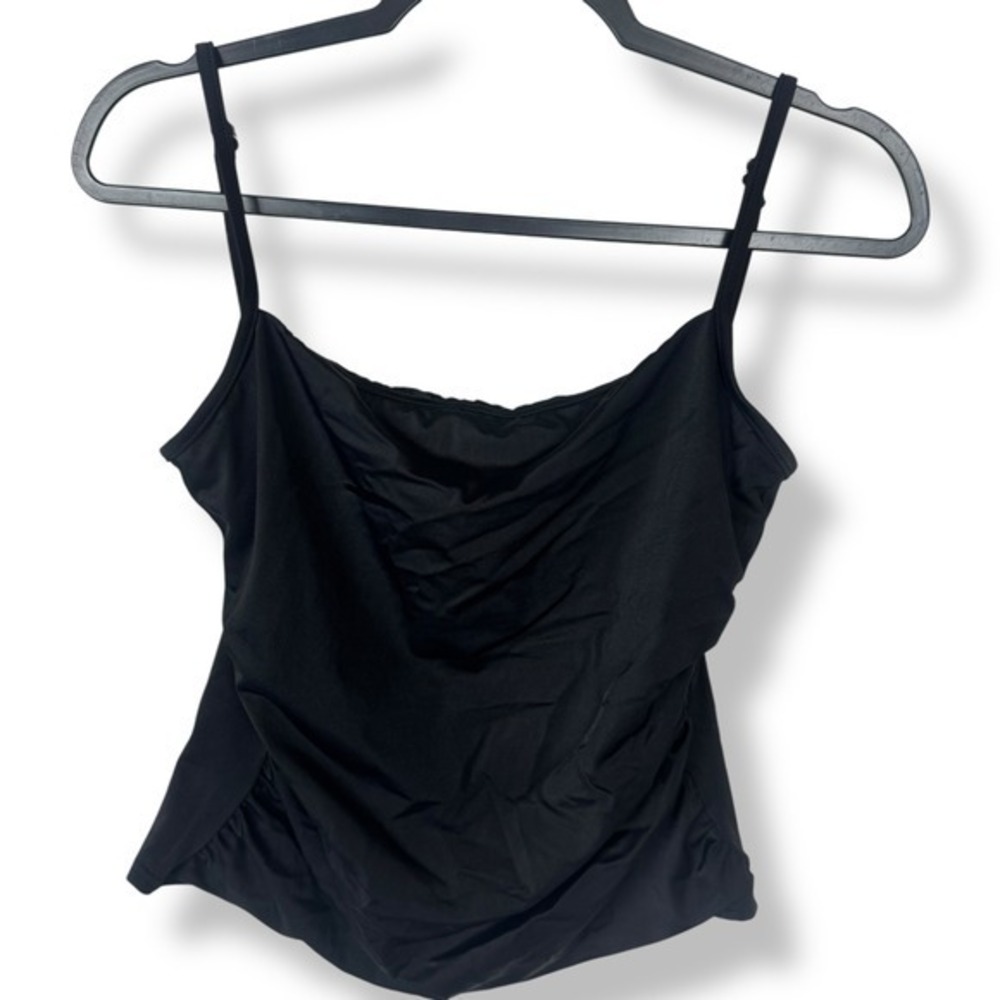 Miraclesuit‎ Tankini Swimming Top Womens Size 10 Slimming Shaping Black Swimsuit
